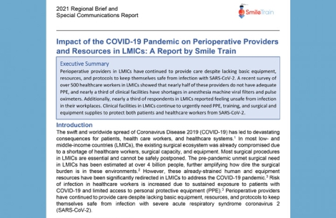 Impact of the COVID-19 Pandemic on Perioperative Providers and Resources in LMICs: A Report by Smile Train